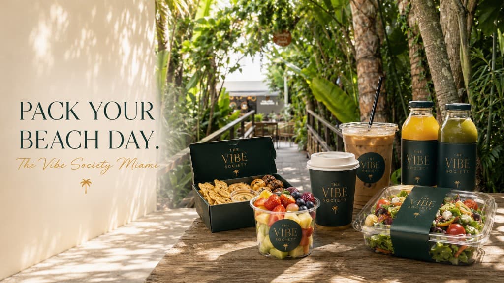 The Vibe Society pack your beach day — coolers, bowls, and bottled refreshers