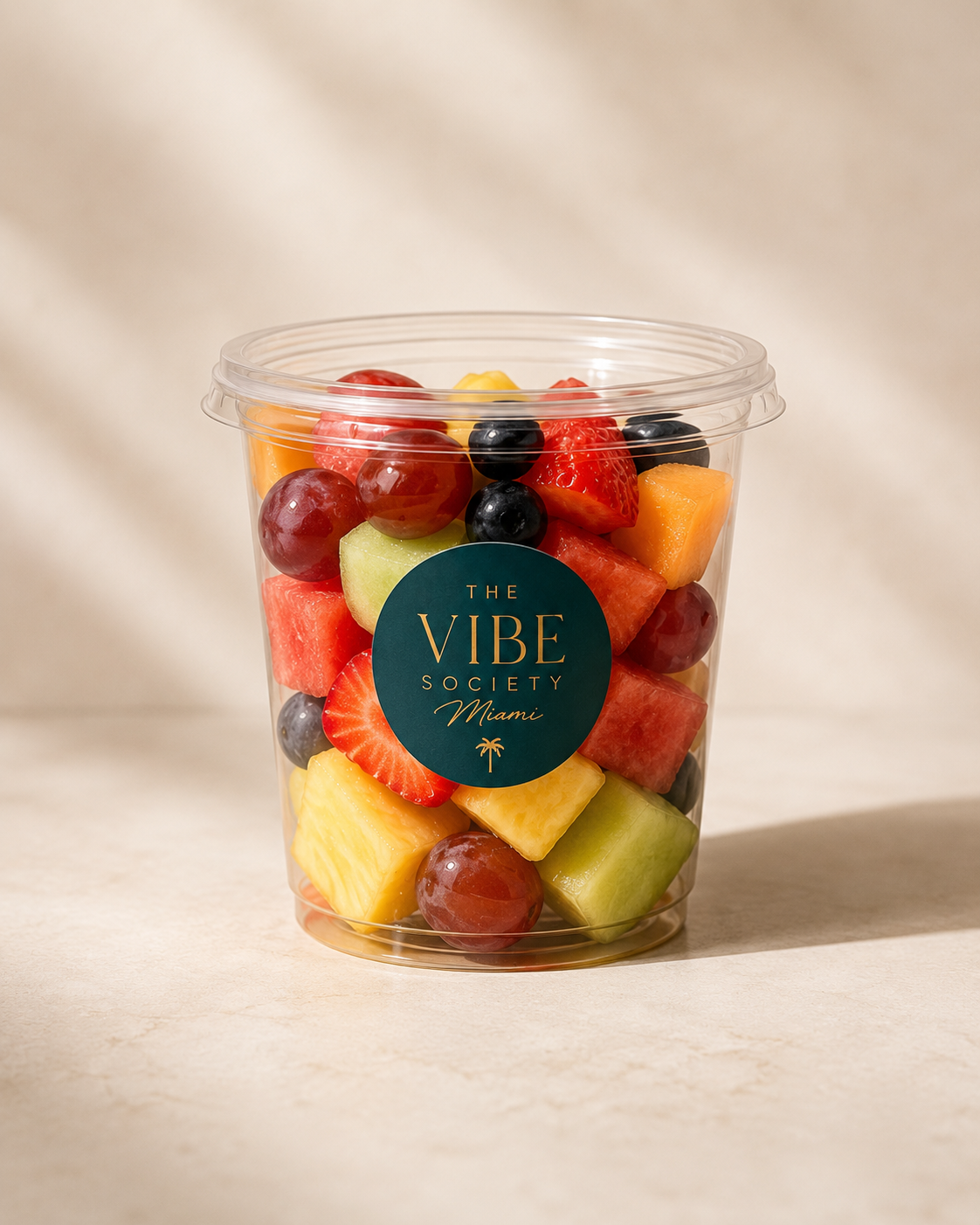 The Vibe Society fresh fruit cup.